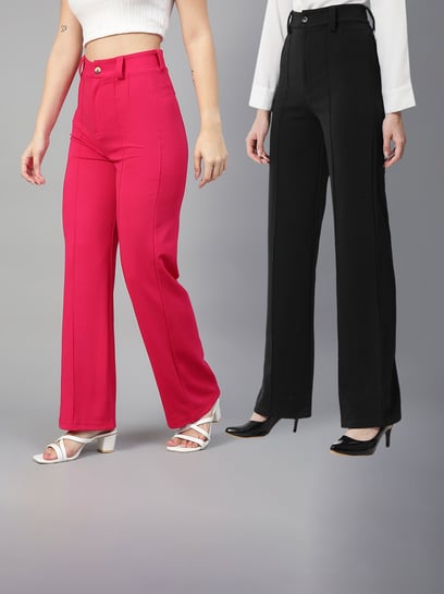 RYRJJ Wide Leg Dress Pants for Women High Waist Pocket Business Work Long  Palazzo Pant Pleated Loose Casual Floor Length Trousers(Black,L) -  Walmart.com