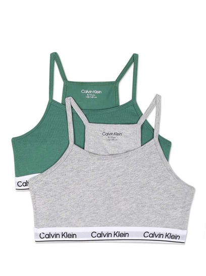 Buy Calvin Klein Kids Multi Cotton Logo Bra for Girls Clothing