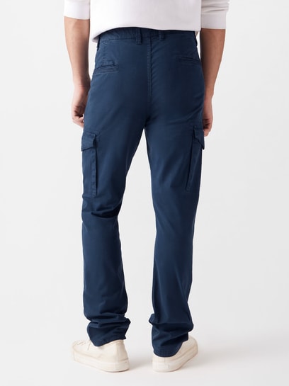 Boys Fancy Elastic Waist Six Pocket Navy Blue Cargo Pant – Half Ticket