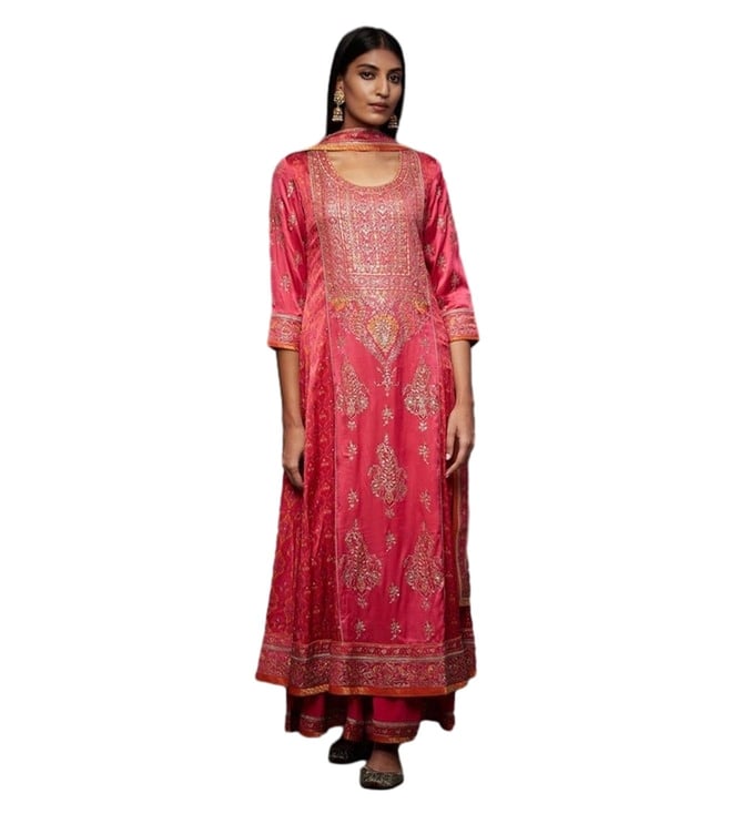 Buy Ecru Chanda Embroidered Dress Online - RI.Ritu Kumar