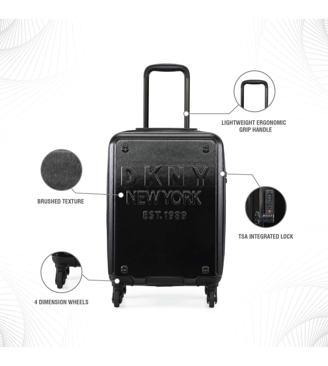 Buy Dkny Black Metallic New Yorker Small Hard CarryOn Luggage for Men