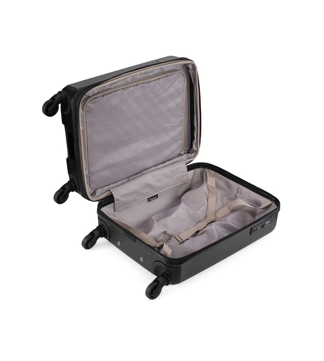 Buy Dkny Black Metallic New Yorker Small Hard CarryOn Luggage for Men
