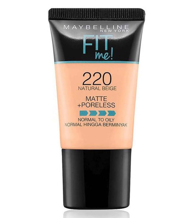 Buy Maybelline New York Fit Me Matte+Poreless Liquid Foundation 220 Natural  Beige - 18 ml Online On Tata CLiQ Palette