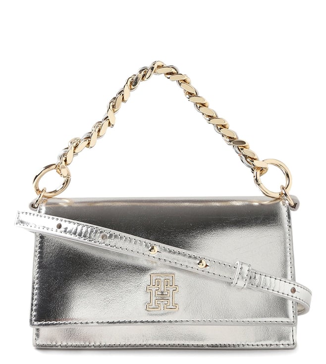 TOMMY HILFIGER Metallic Silver Fashion Cross Body Bag