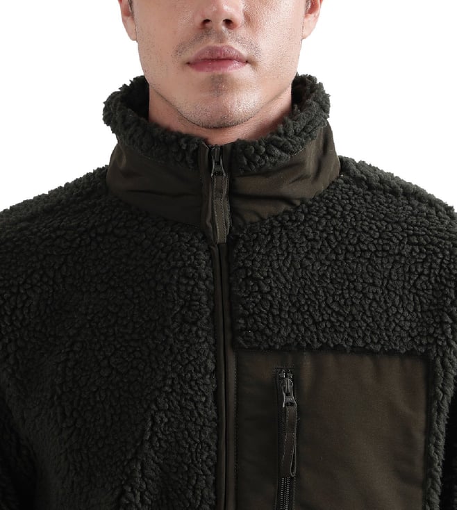 Buy Lindbergh Deep Army Relaxed Fit Casual Jacket for Men Online @ Tata ...