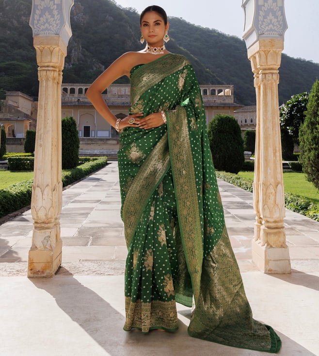 Buy XFY Women Green Bandhani Cotton Saree with Blouse Piece Online at Best  Prices in India - JioMart.