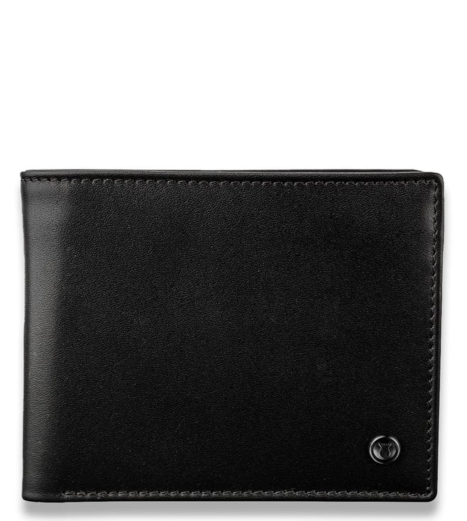 Lapis Bard Carbon Black Classic Medium Bi-Fold Wallet With Coin Pocket