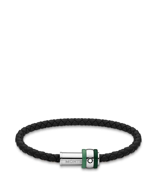 Montblanc 1858 Ice Sea Green Bracelet Black Leather 129825 Bracelet | Jura  Watches