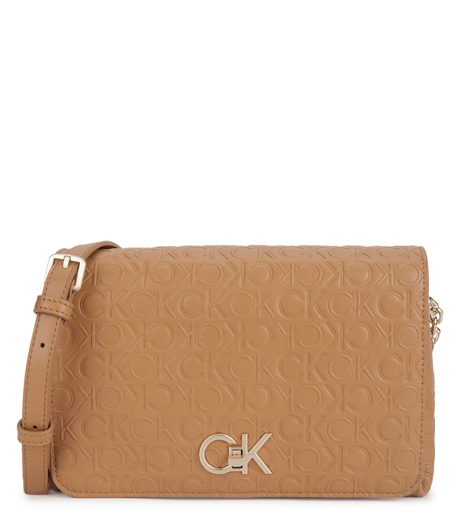 Buy Calvin Klein Brand Logo Printed & Debossed Structured Shoulder Bag -  Handbags for Women 23757182 | Myntra