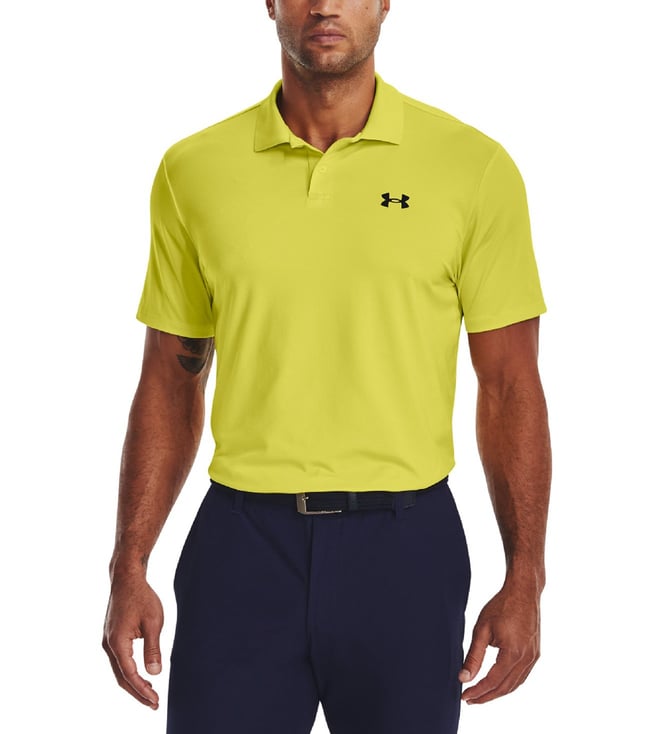 Yellow under armour store polo shirt