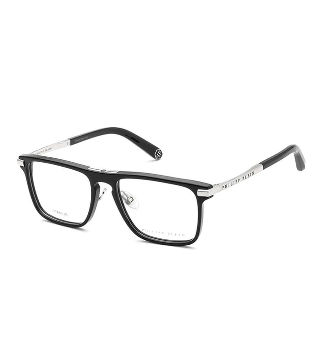 PHILIPP PLEIN VPP019M53700FR Black Rectangular Eyewear Frames for Men