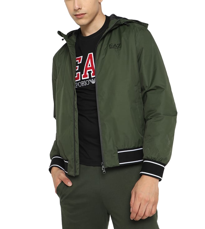 Buy EA7 EA7 Green Regular Fit Bomber Jacket at Redfynd