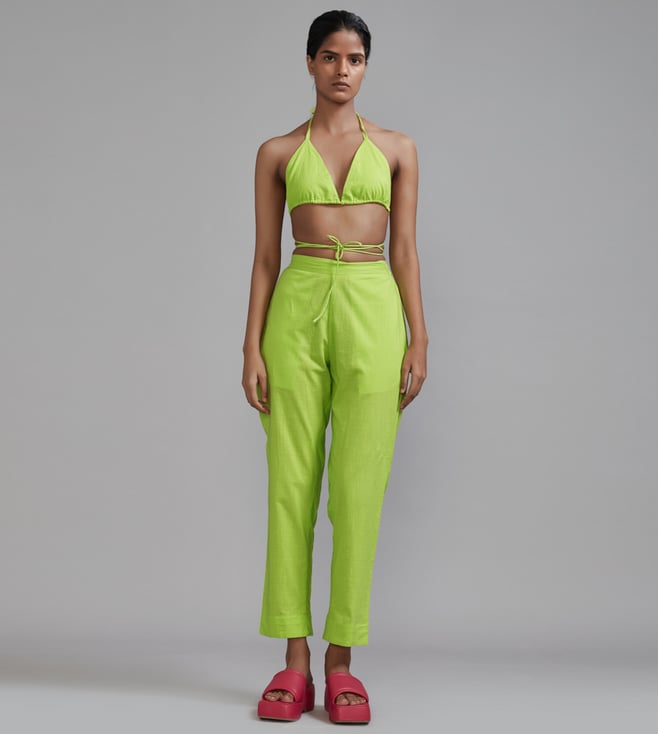 Buy Mati Neon Green Overlap Bralette for Women Online @ Tata CLiQ Luxury