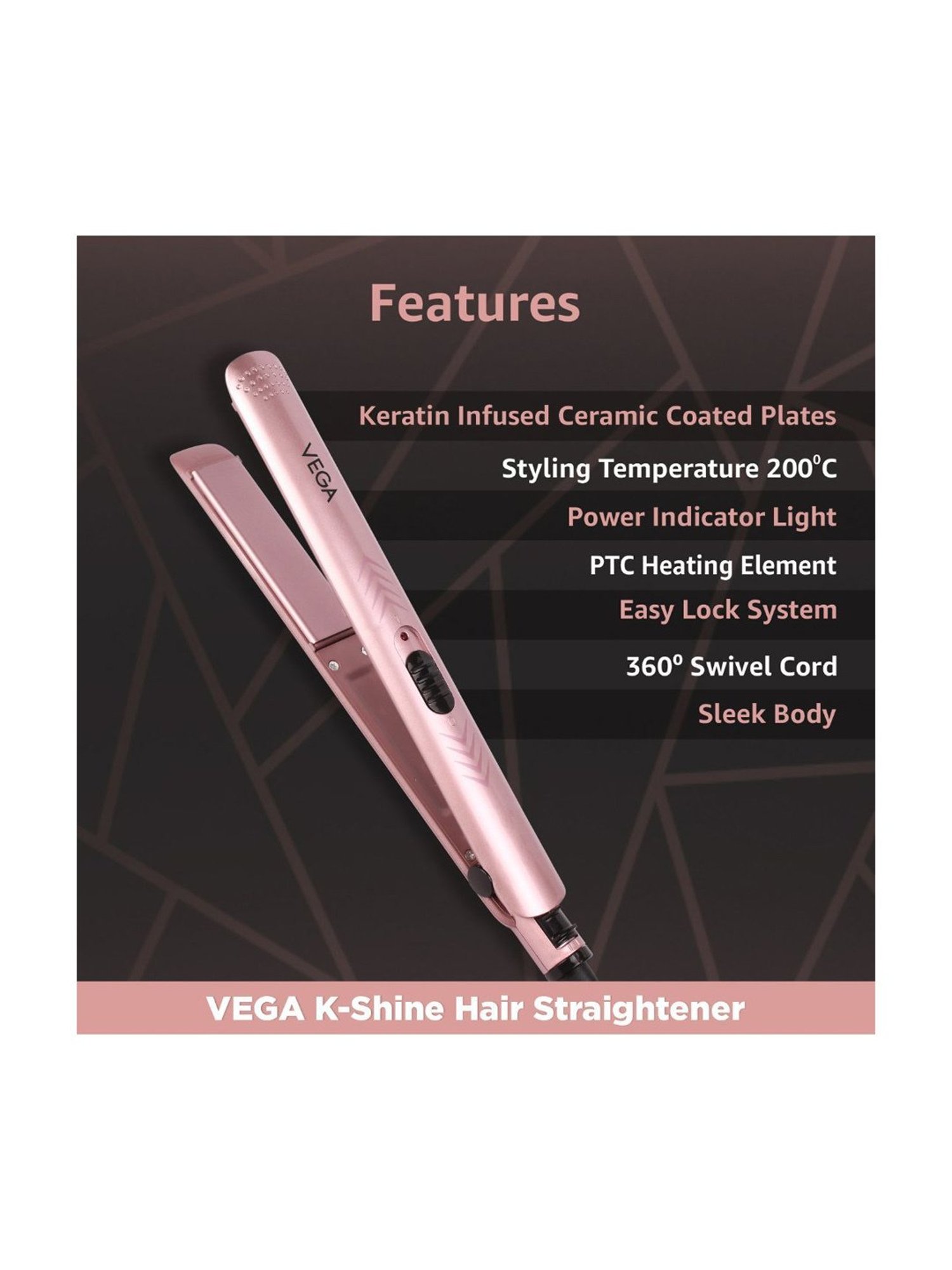 Vega i shine flat hair outlet straightener