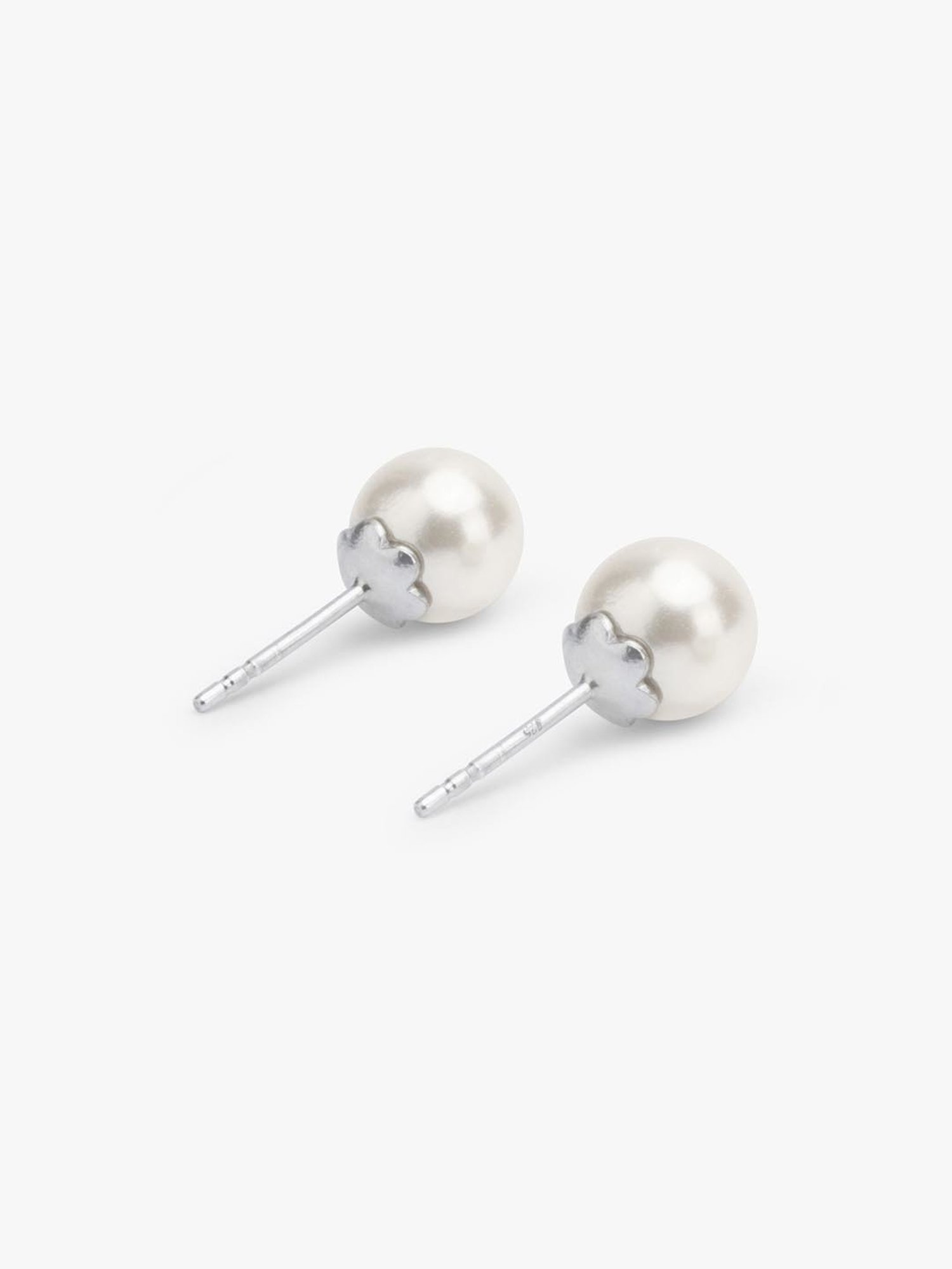 Allstarco Pearl Studs 4 Prongs 6mm 125 Pcs Silver