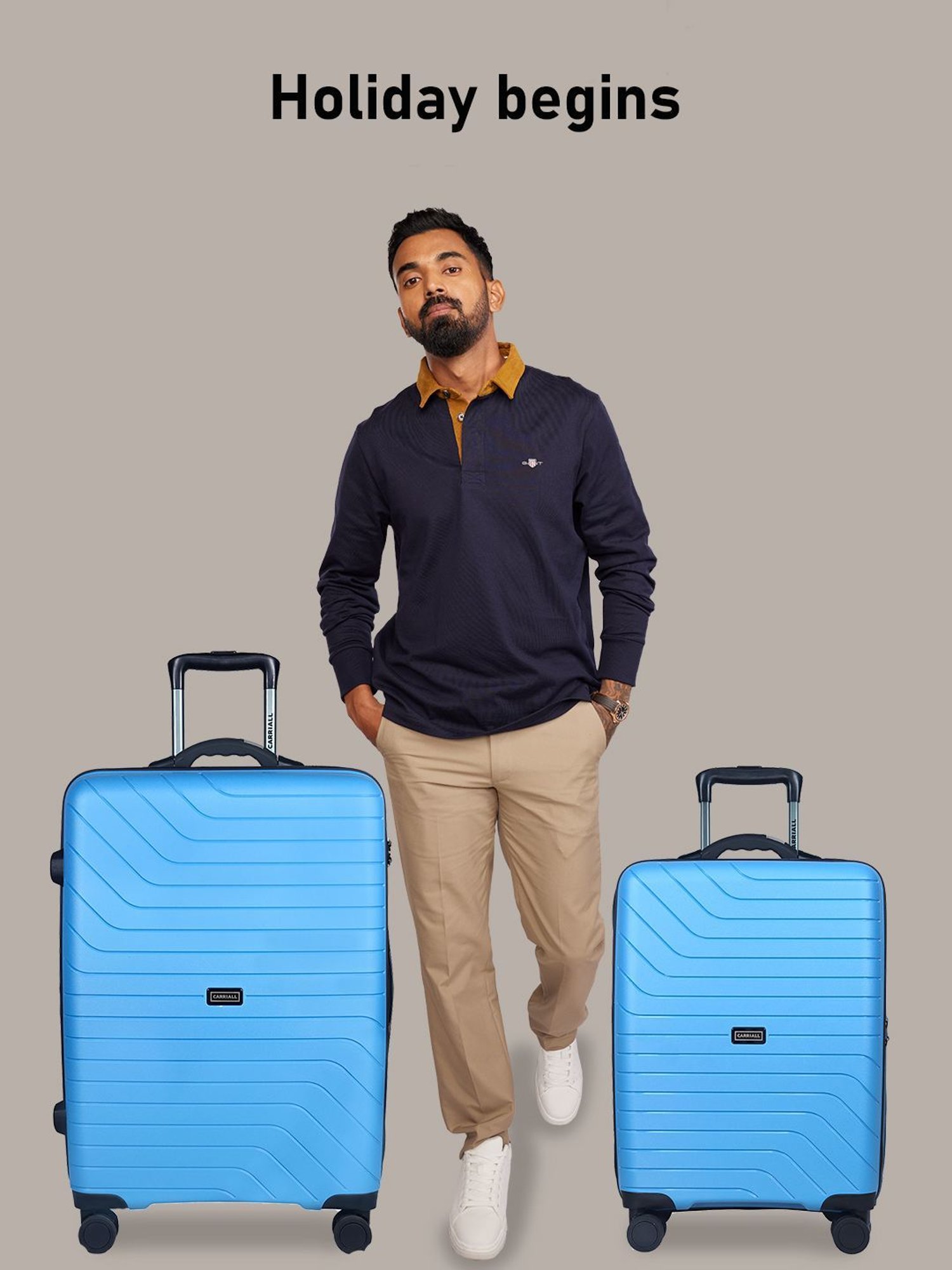 Dual Wheels Blue Carriall Groove polypropylene Smart Luggage (Cabin), 1,  Size: Cabin (55 cm) at Rs 6999/piece in Nashik