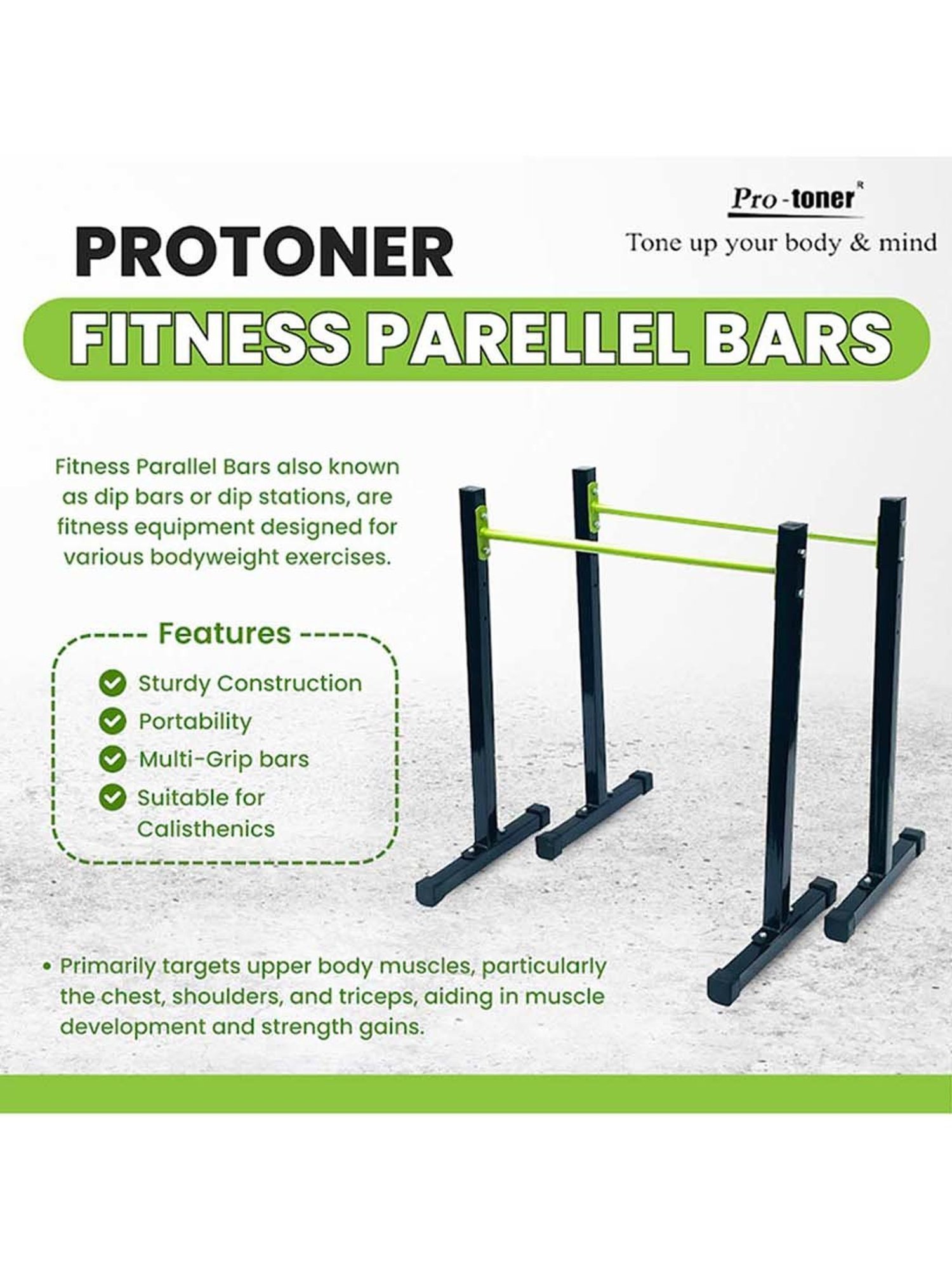 Protoner Fitness Dips Bar Black Size 93 x 25