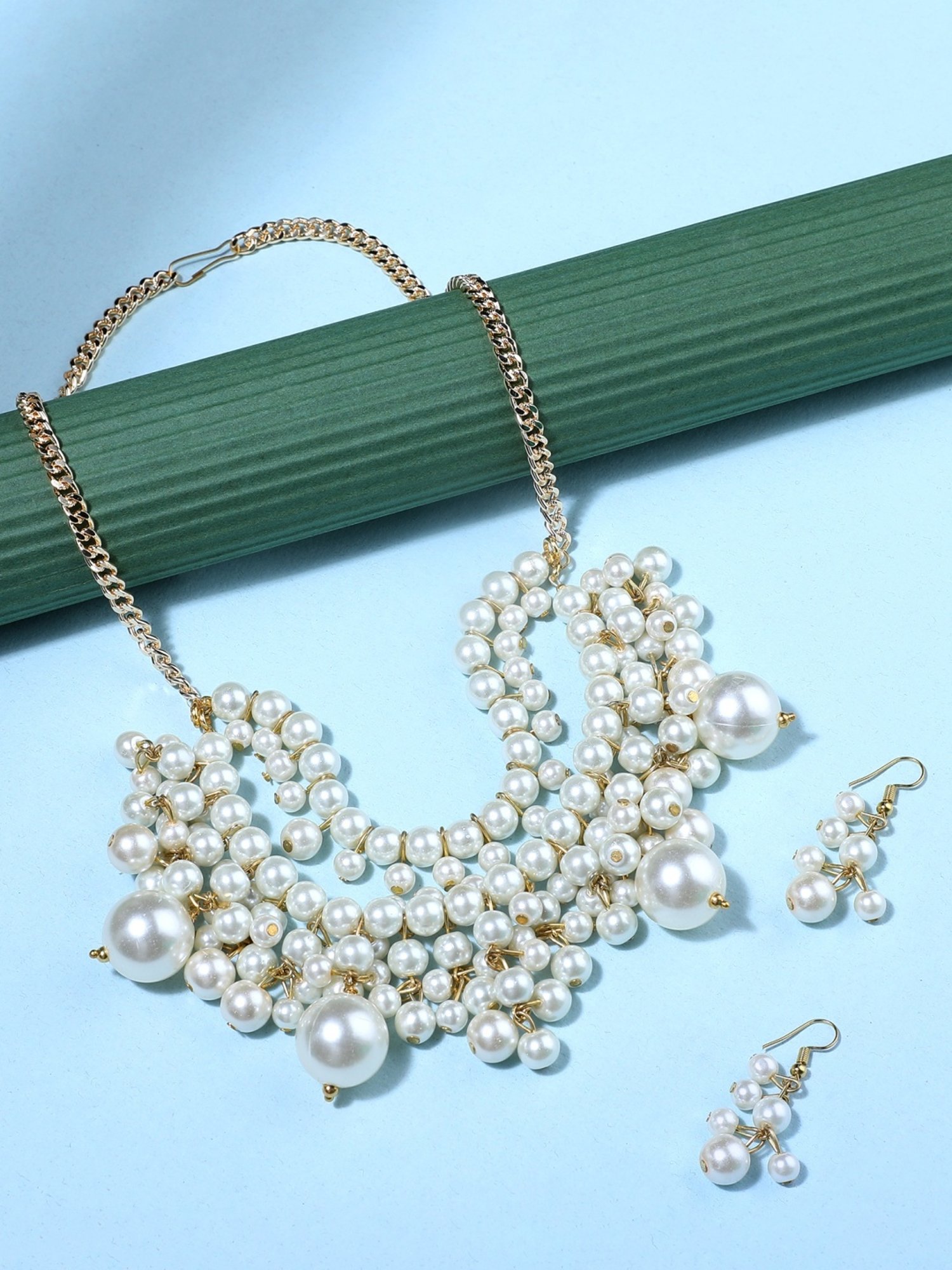 Buy Pearl Jewellery Online | Pearl Necklace Earrings Set