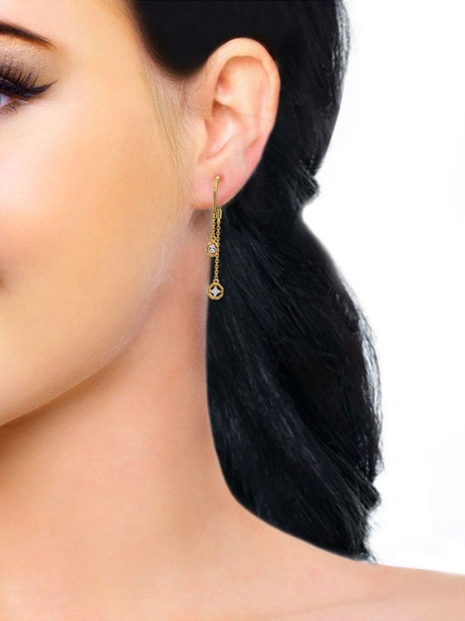 Shop Polestar Diamond Sui Dhaga Earrings Online | CaratLane US