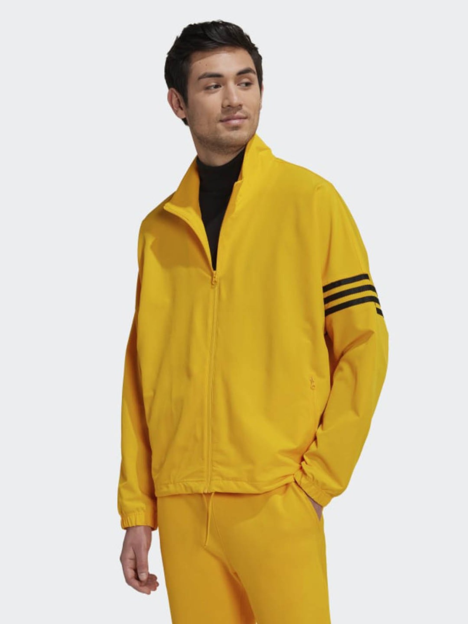 Buy Adidas Originals Yellow Loose Fit Striped Sports Jacket for Mens Online Tata CLiQ