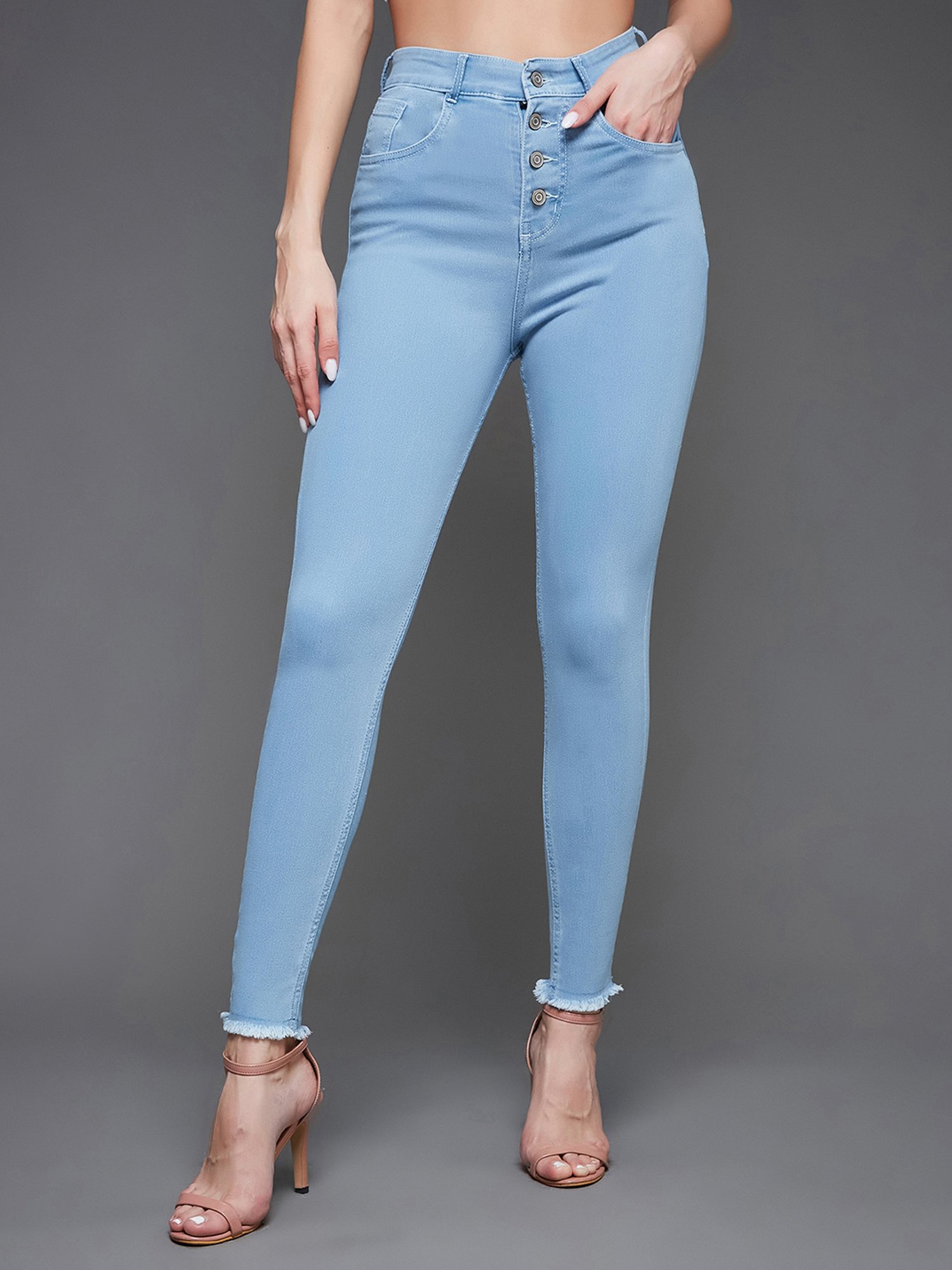 Buy SKYGLORY-High Waist Skinny Fit Jeans for Women, Girls-Stretchable  Trousers with Ankle Length-skyblue Online at Best Prices in India - JioMart.
