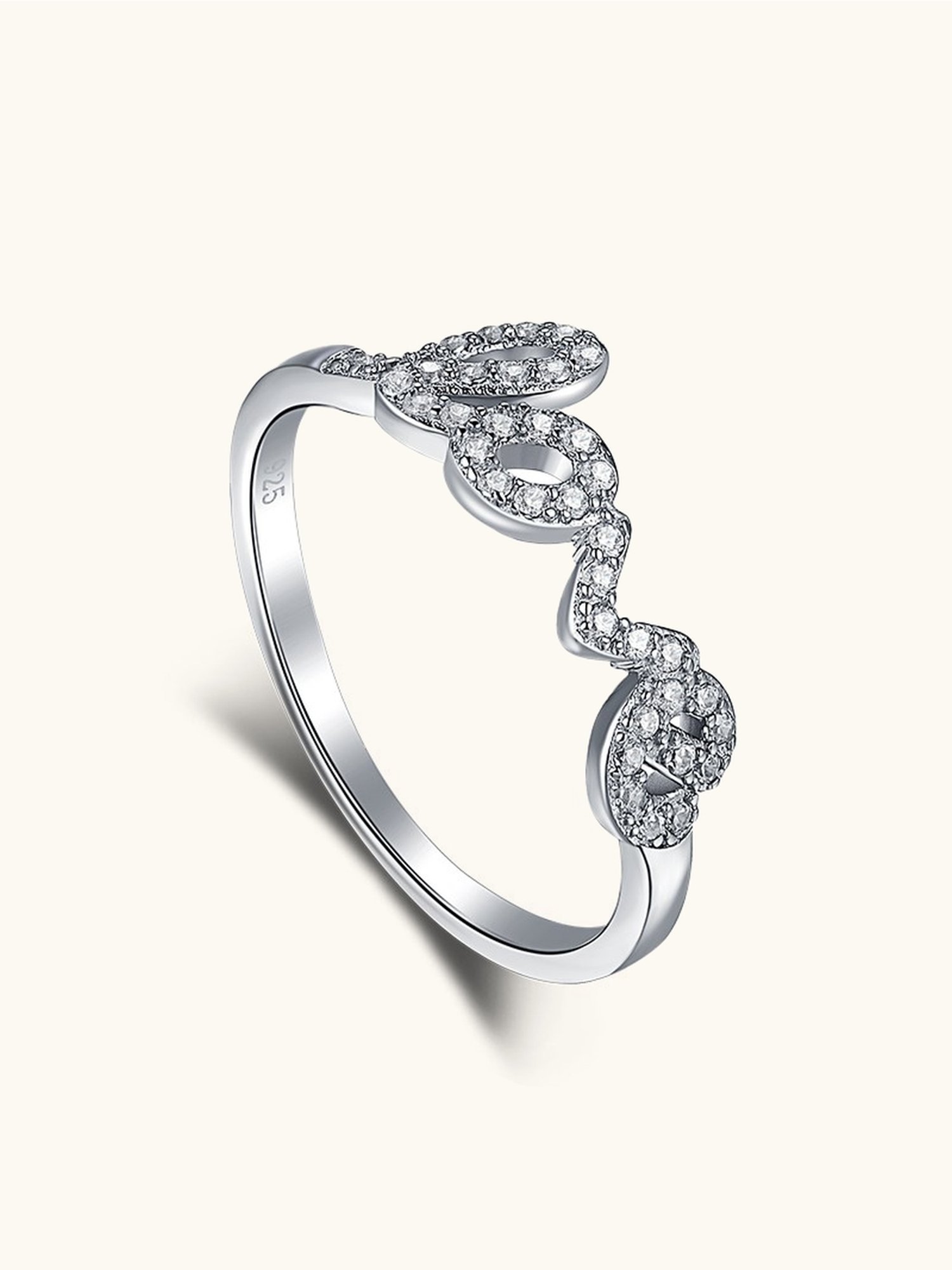 Buy Miss Jo 92.5 Sterling Silver Whispers of Love Cocktail Ring