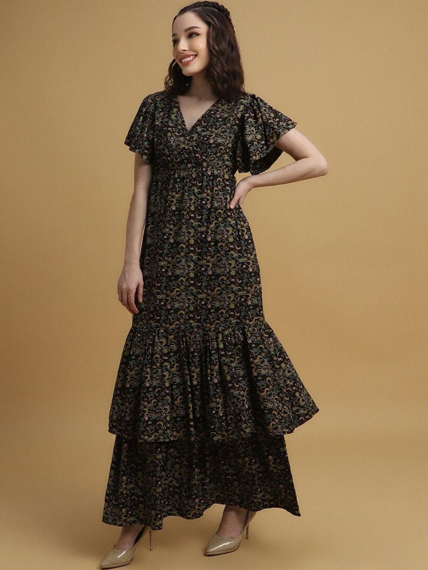 Black Floral Print Dress - Sleeveless Maxi Dress - Chiffon Dress - Lulus