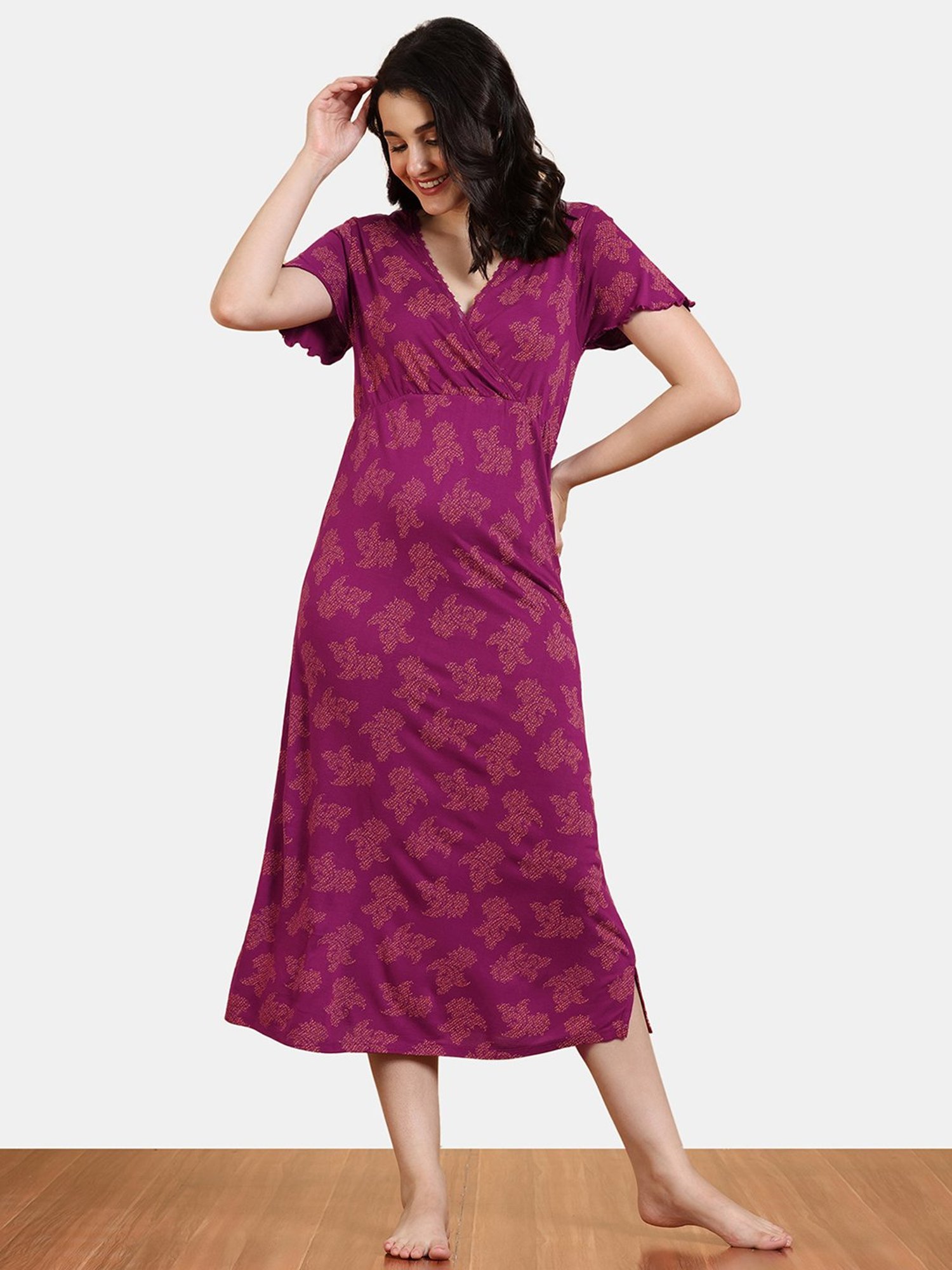 Buy Zivame Orange Cotton Printed Night Dress for Women's Online @ Tata CLiQ