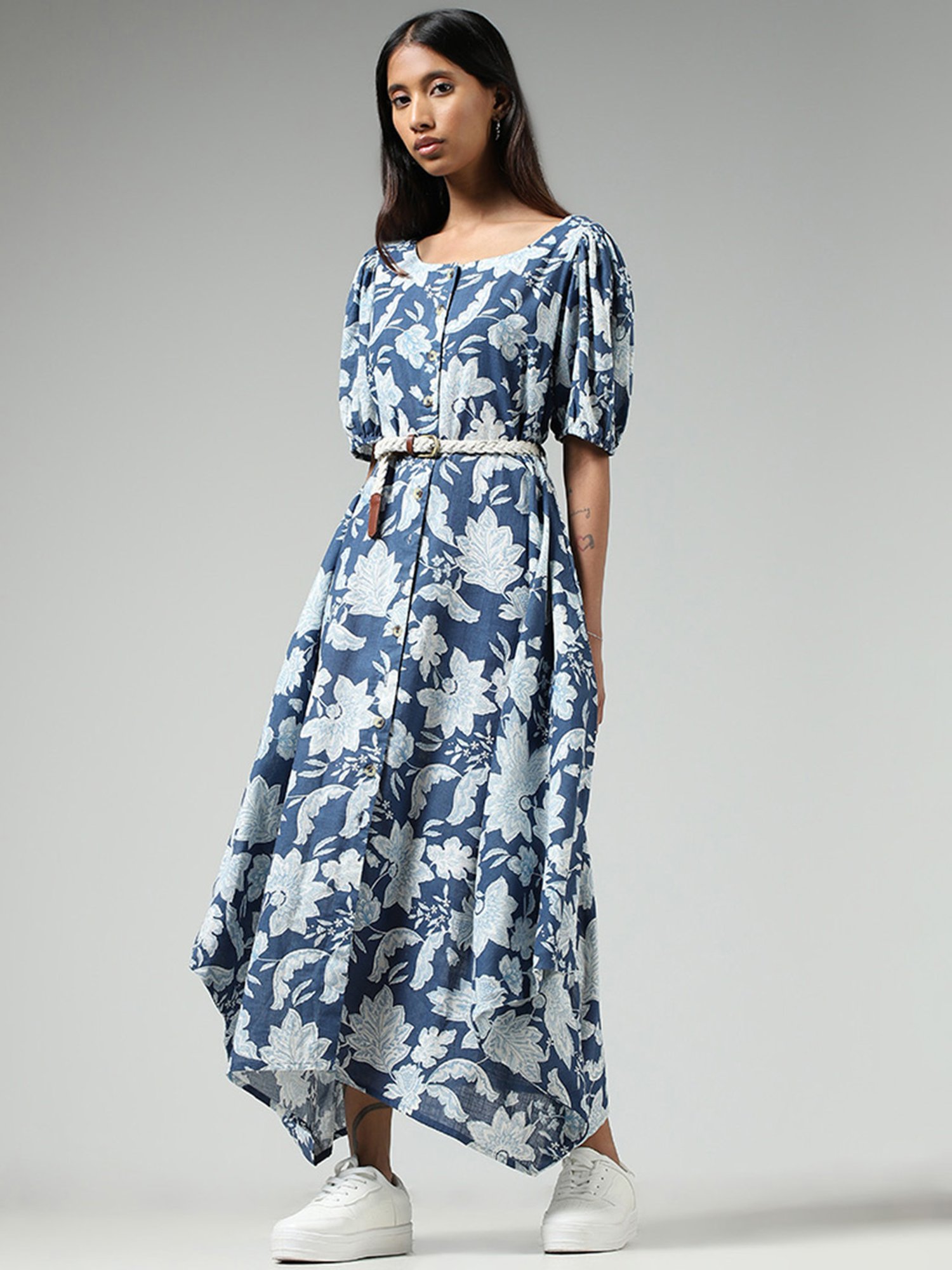 Spaghetti Strap Dress - Blue Paisley