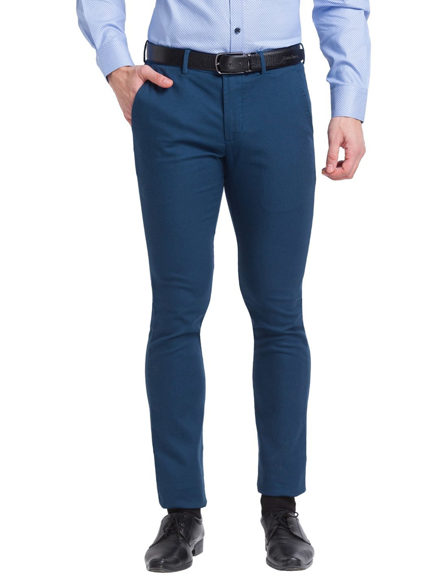 Buy Park Avenue Men Mid Rise Textured Smart Trousers - Trousers for Men  21934506 | Myntra