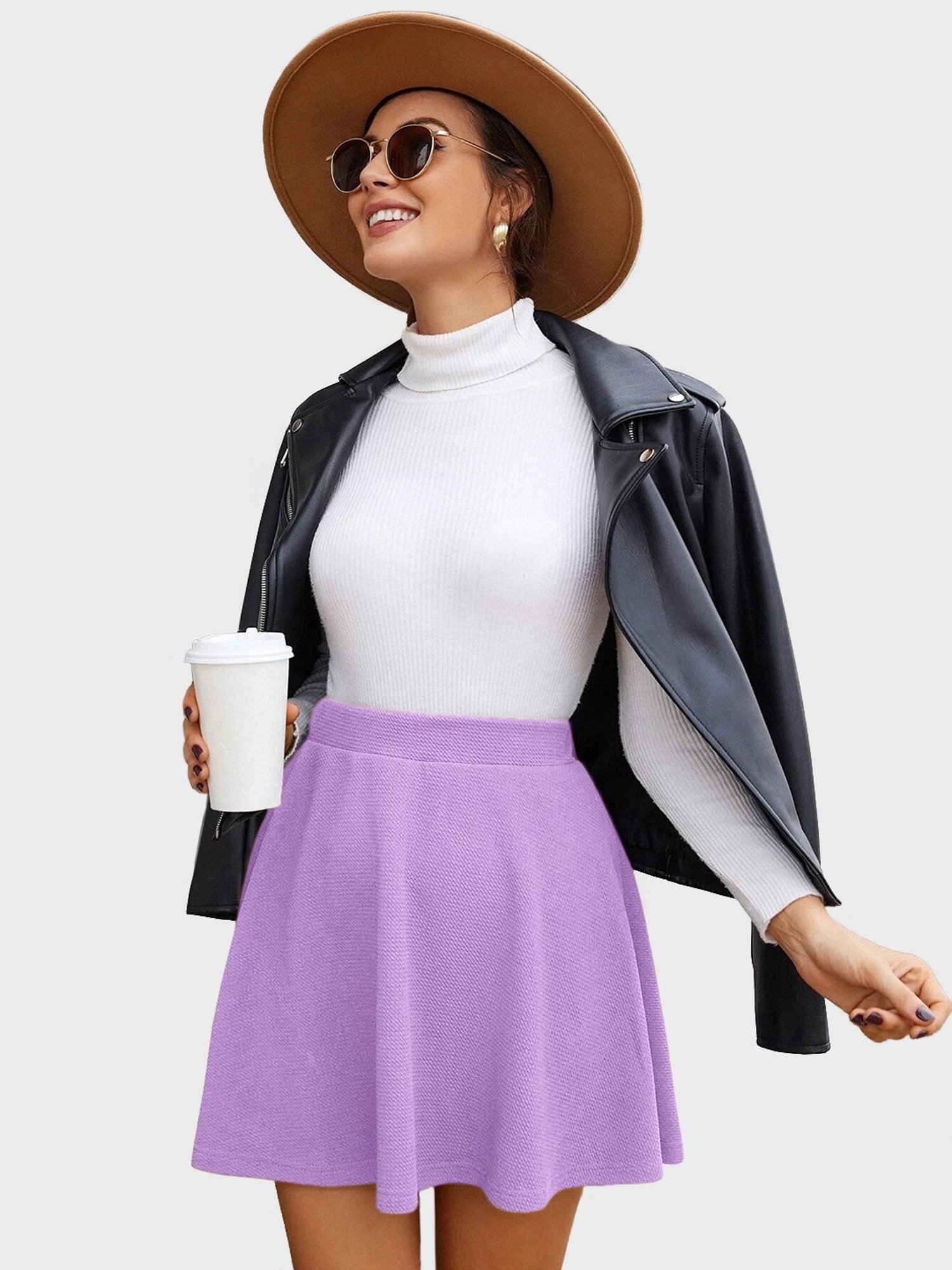 BUYNEWTREND Purple Skater Skirt BUYNEWTREND Purple Skater Skirt
