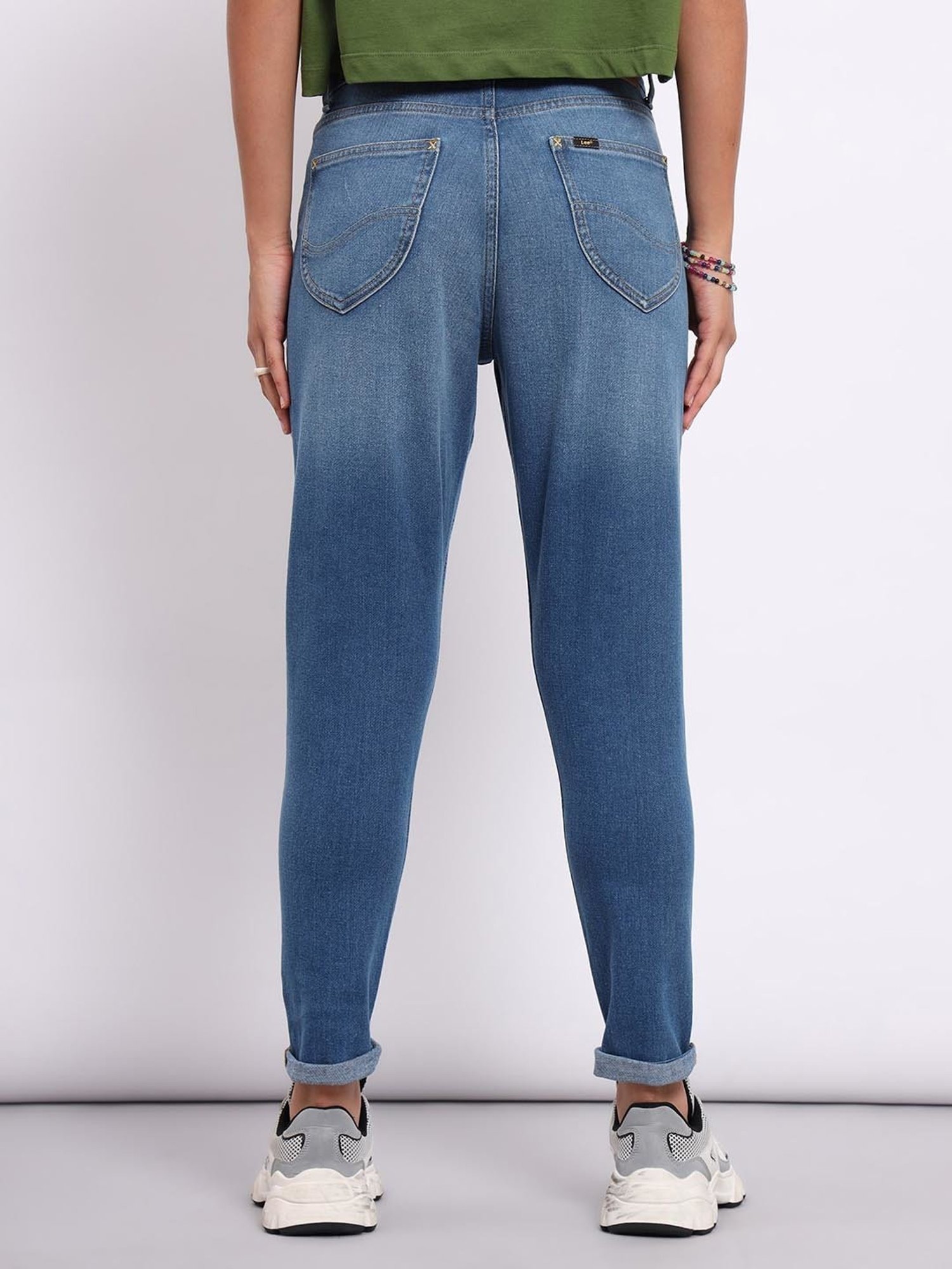 Lee Indigo Relaxed Fit High Rise Jeans