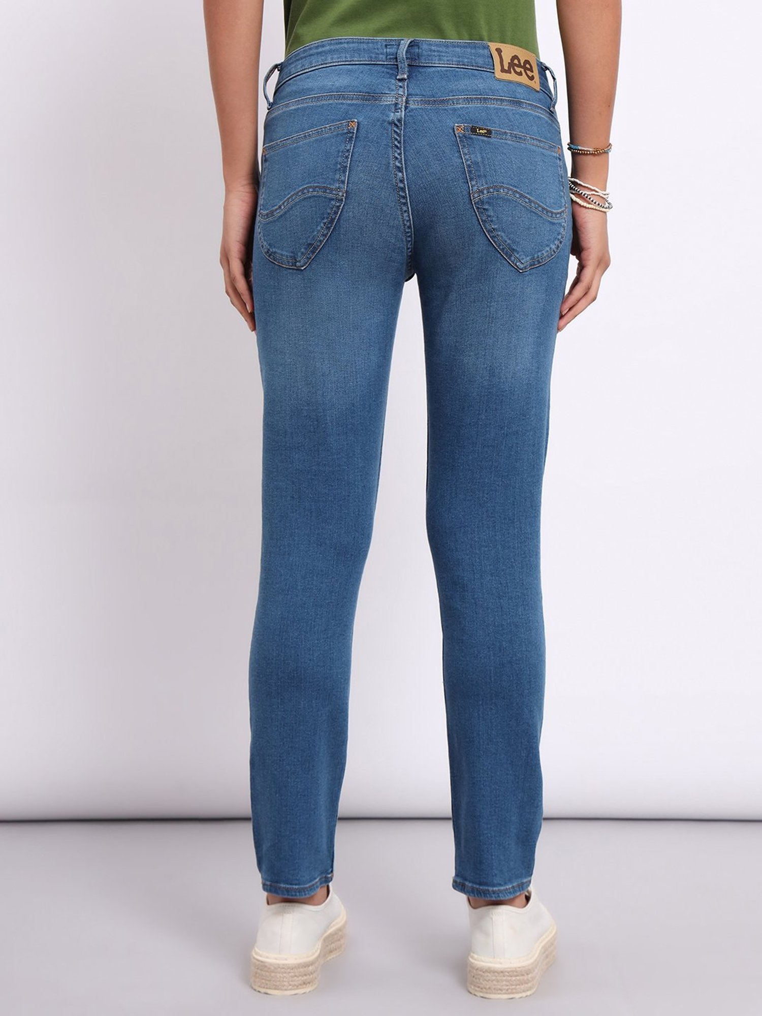Lee Light Indigo Relaxed Fit High Rise Jeans