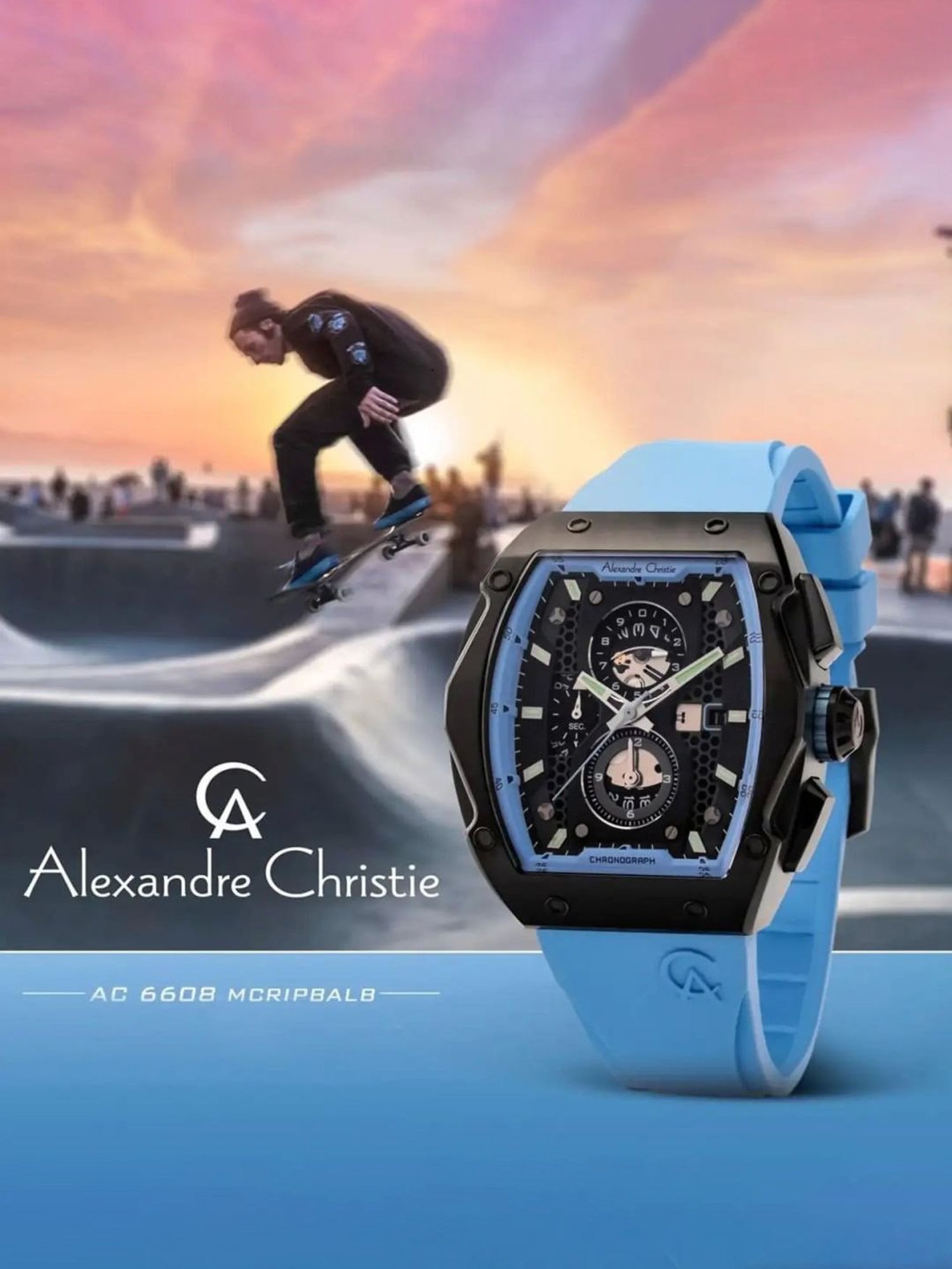 Buy Alexandre Christie 6608MCRIPBALB Chronograph Watch For Men at