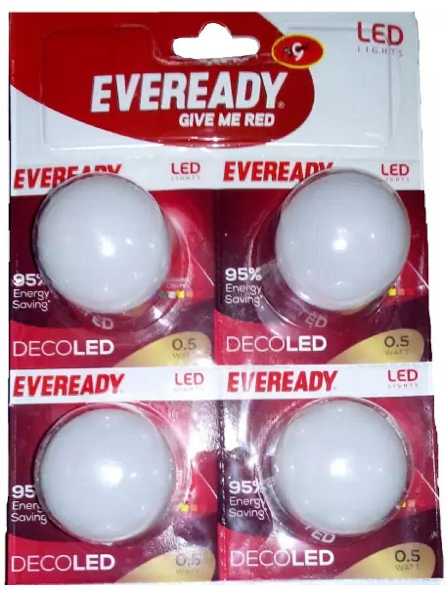 Eveready 0.5 W Standard B22 LED Bulb Pack of 4 (White)