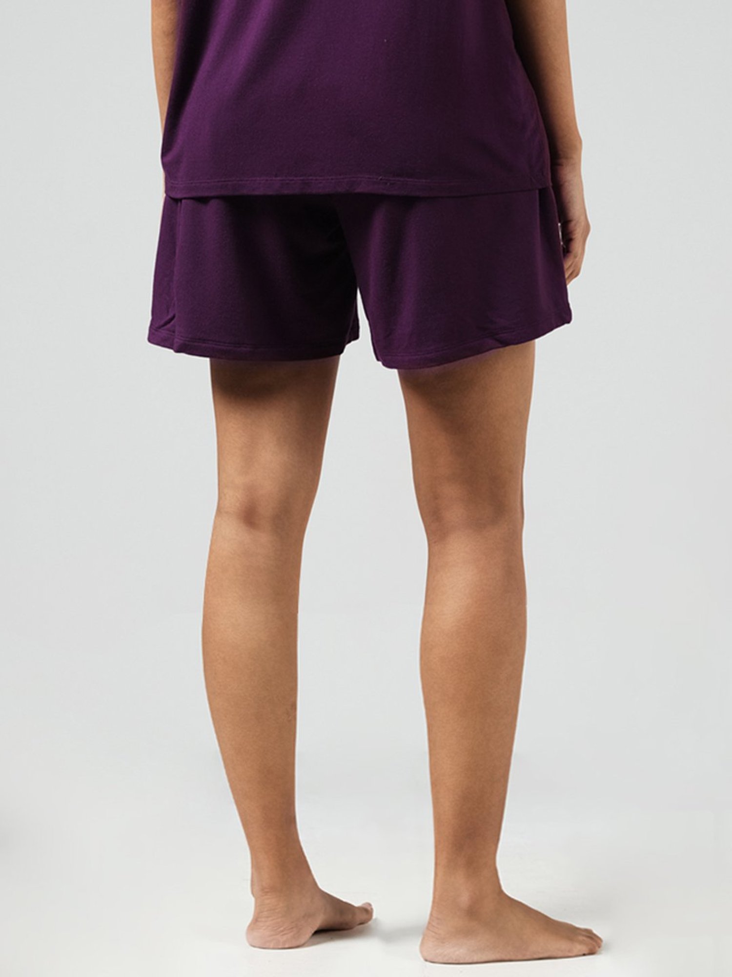 Buy Wunderlove Purple Printed Shorts from Westside