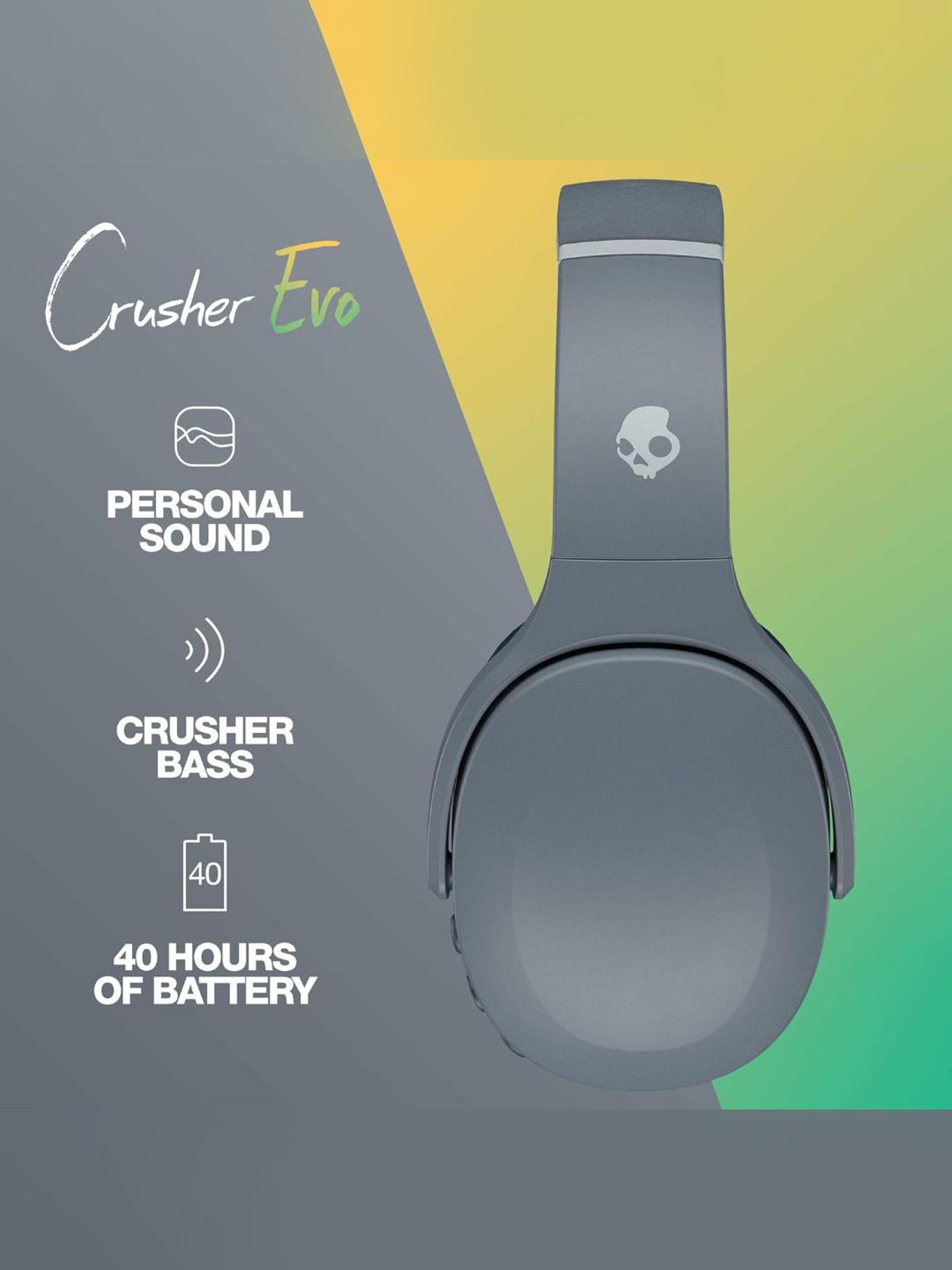 Skullcandy Crusher Wireless Headphones with 40-Hour Battery + Rapid Charge
