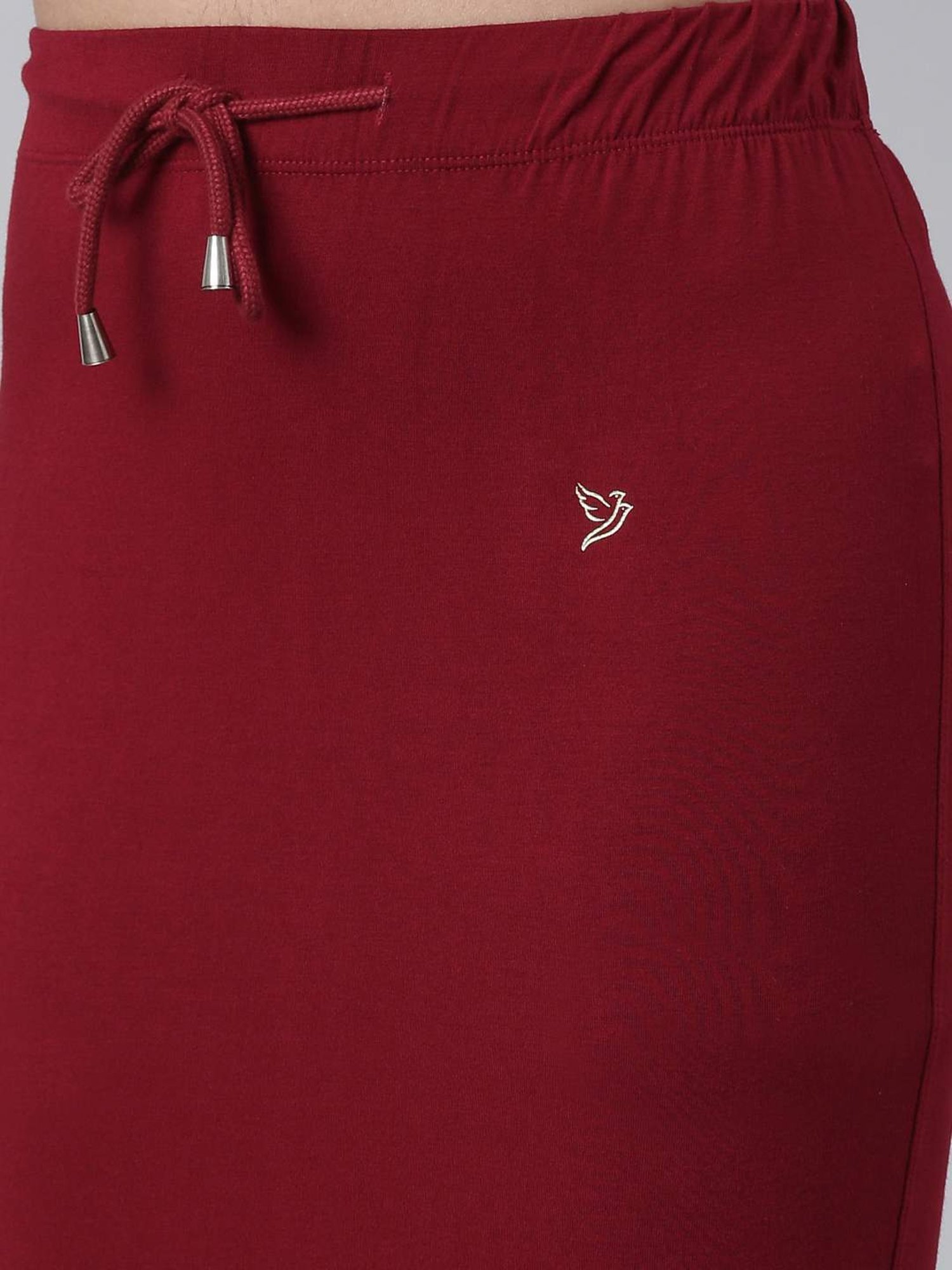 TWIN BIRDS Maroon & Red Plain Saree Shapewear - Pack Of 2