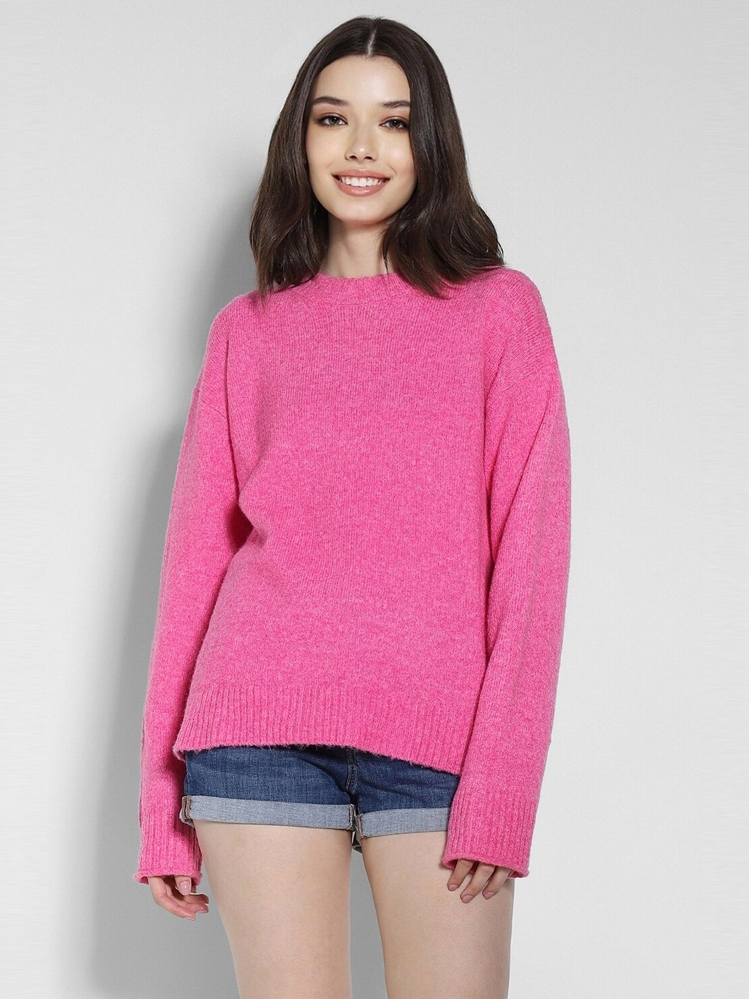 American Eagle Outfitters Pink Regular Fit Sweater