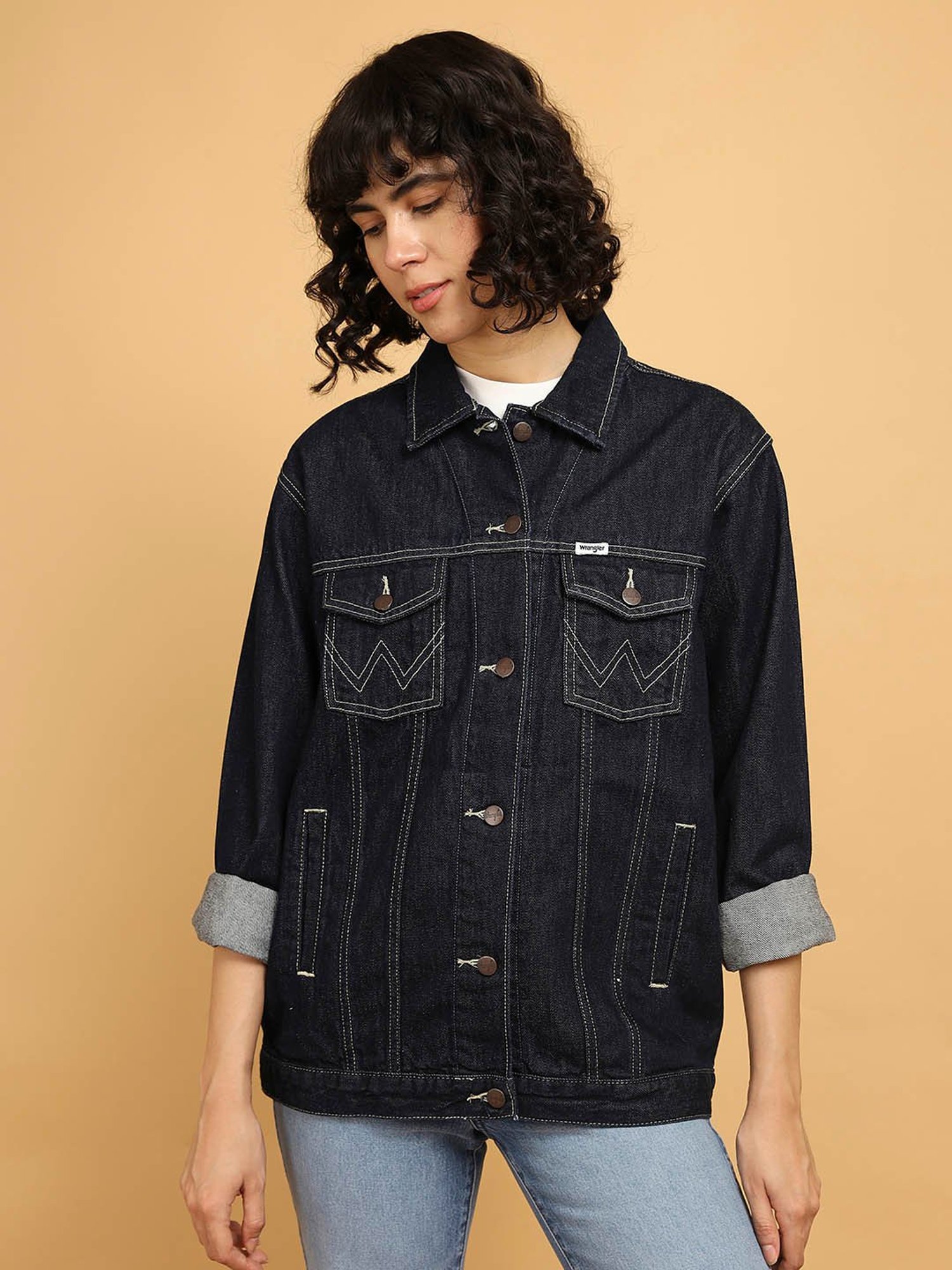 Wrangler black hot sale denim jacket