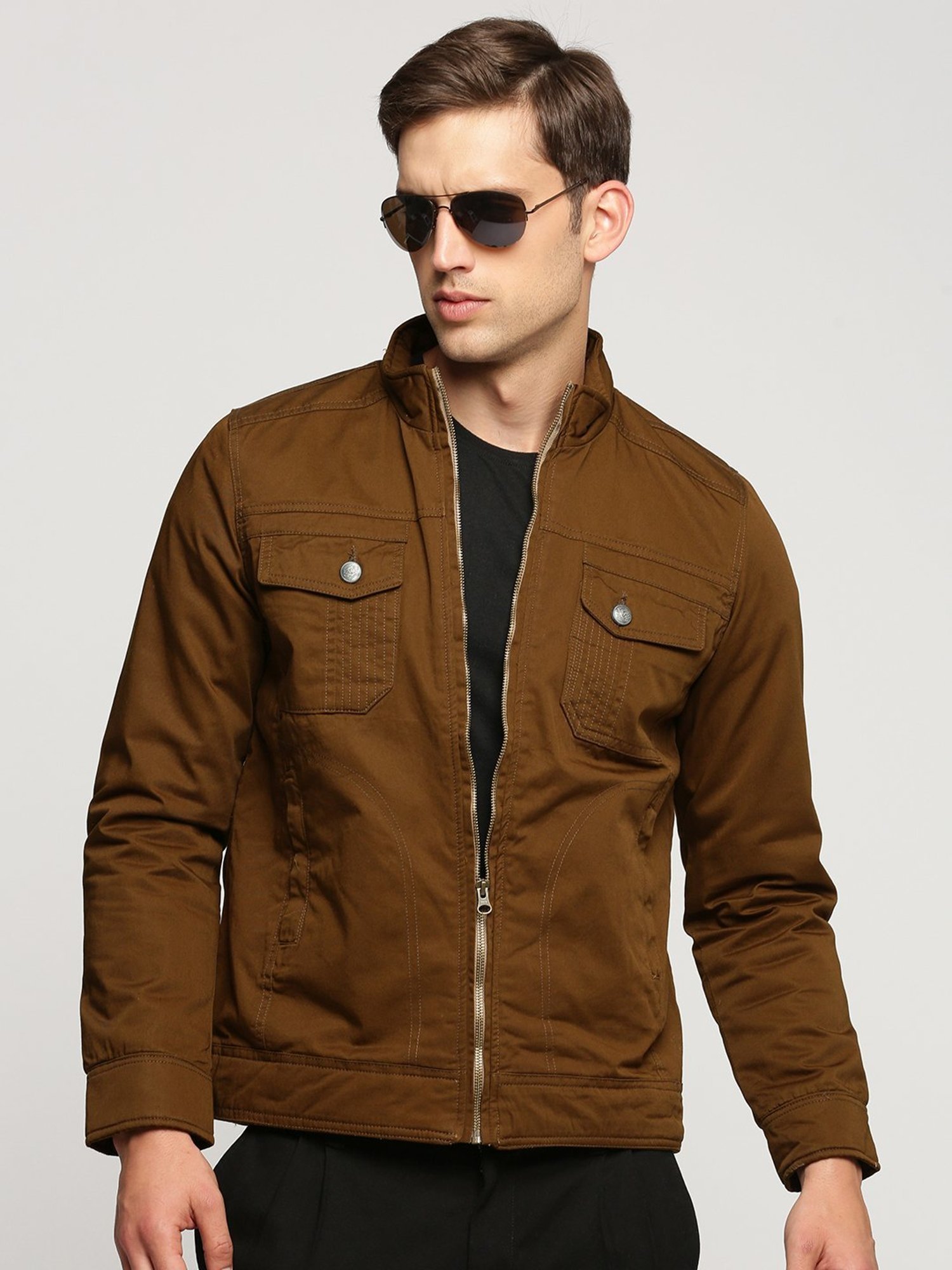 Mens Denim Jean Jacket Button Up Slim Fit Premium Cotton Tan 3XL -  Walmart.com