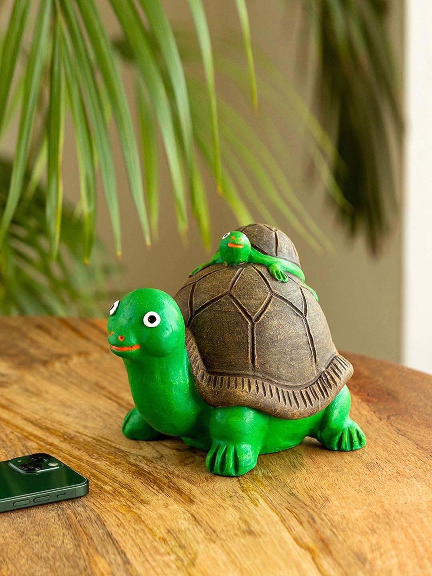 Buy ExclusiveLane Terracotta Mother-Baby Turtle Garden Showpiece