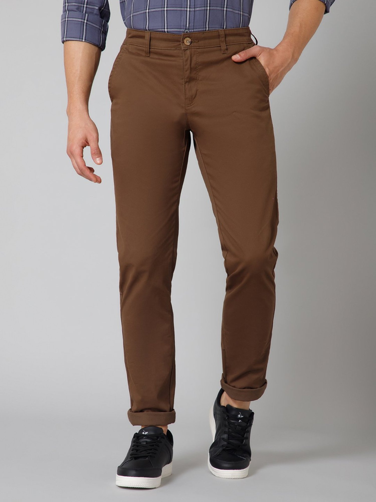 Buy Cantabil Men Khaki Cotton Regular Fit Casual Trouser  (MTRC00099_Khaki_30) at Amazon.in