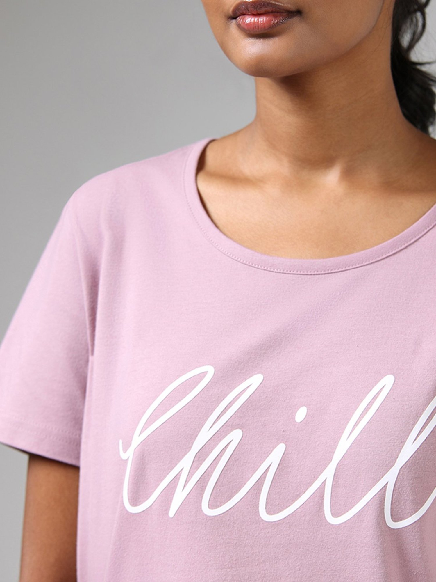 Buy Wunderlove by Westside Pink Contrast Printed T-Shirt for Online @ Tata  CLiQ