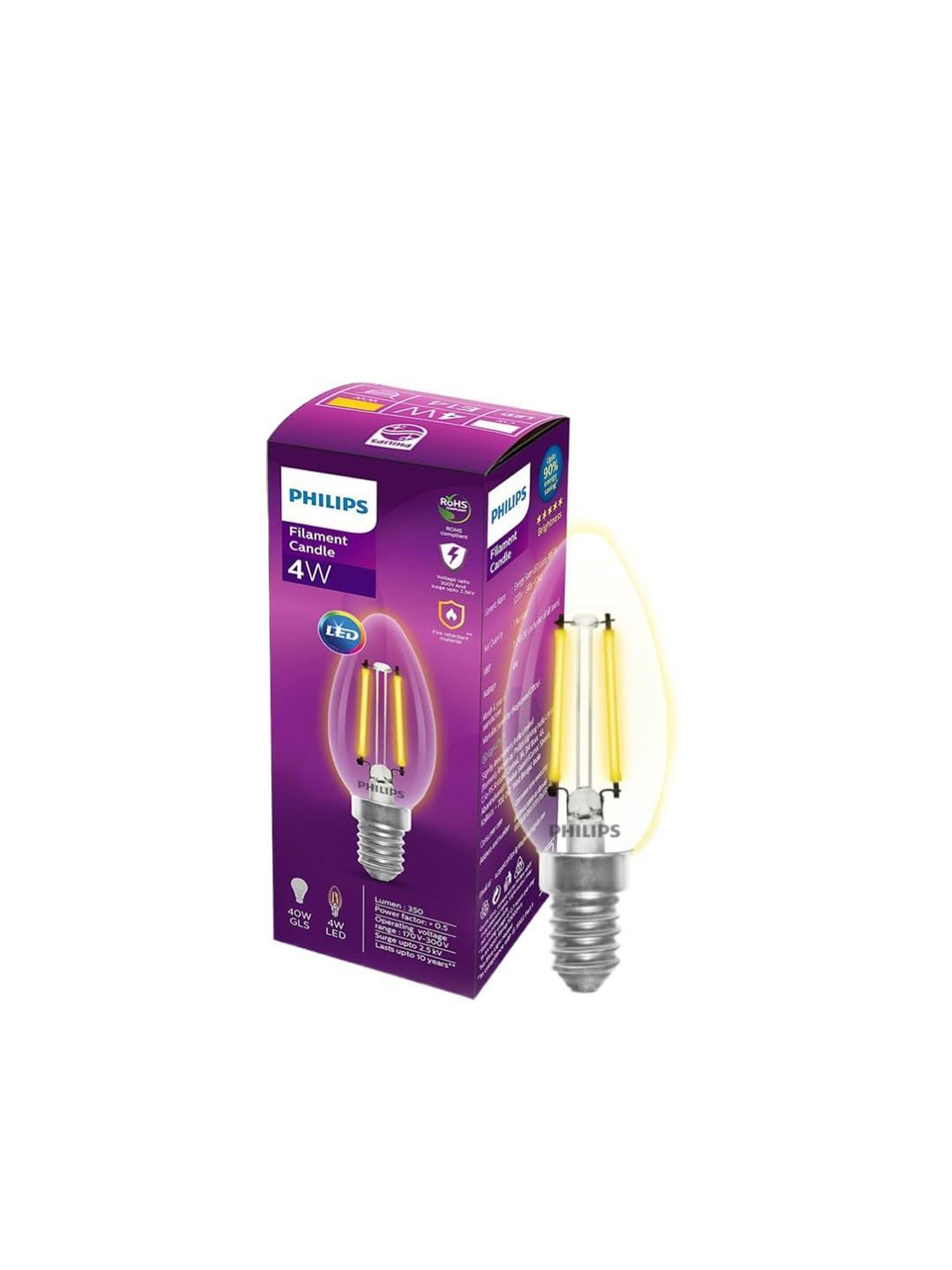 Tubular LED Light Bulb 4,5W 470Lm E14 Clear Dimmable