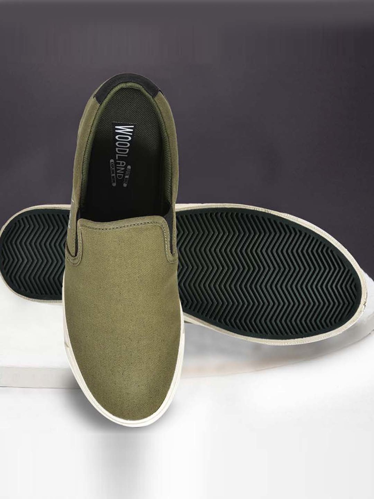 Olive green 2025 slip ons