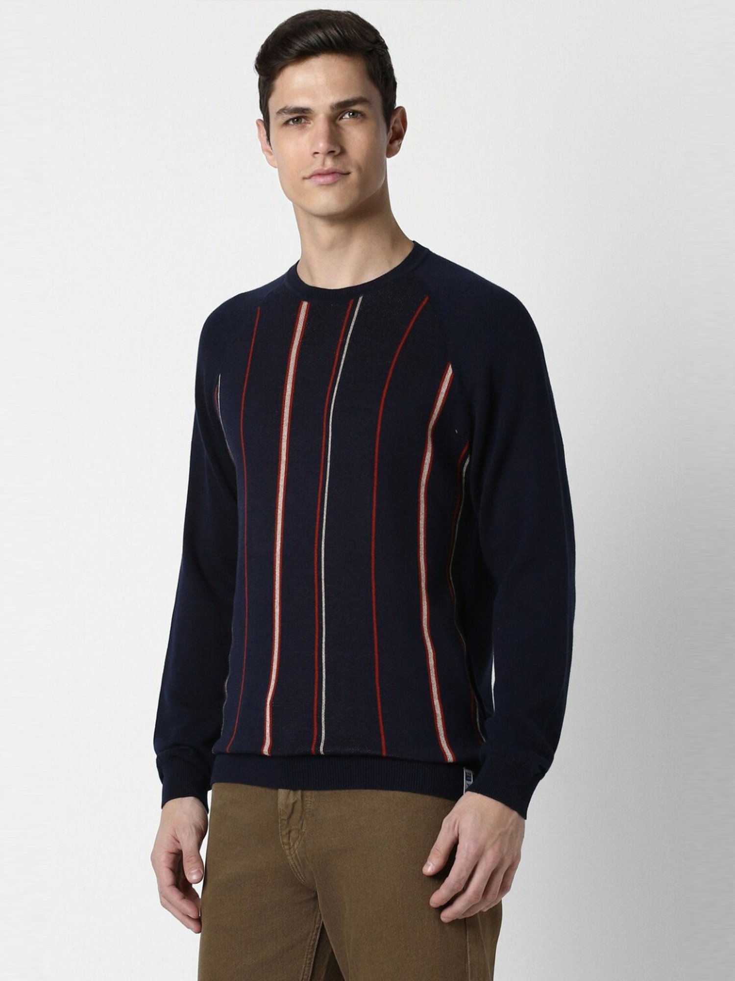 Mens vertical outlet striped sweater