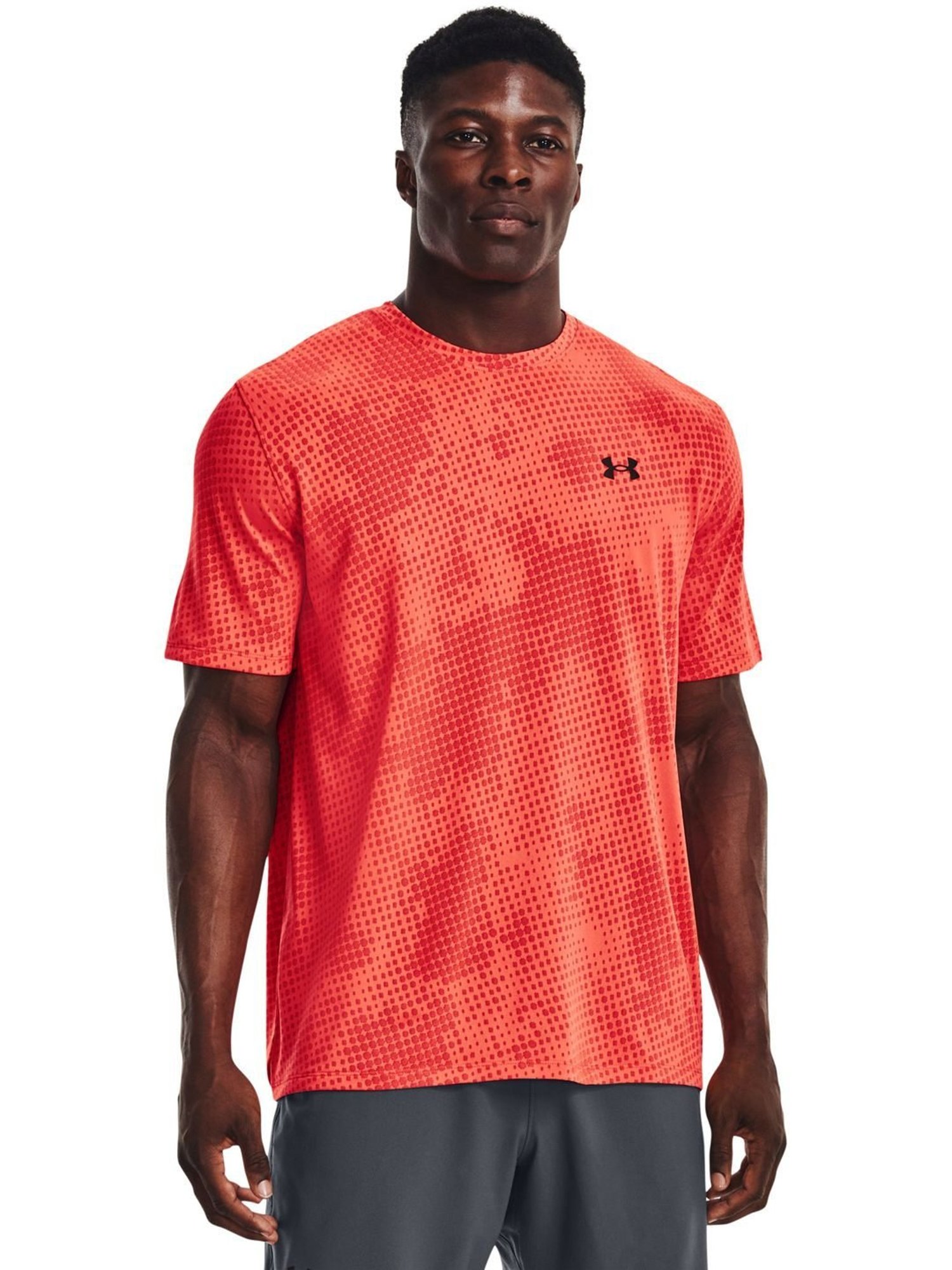 Under Armour Red Regular Fit Self Pattern Sports T-Shirt