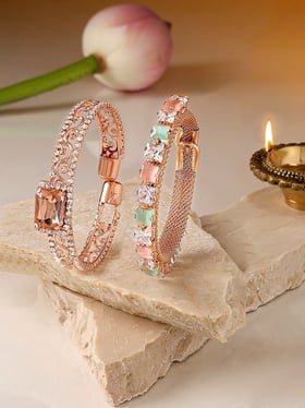 Buy Zaveri Pearls Rose Gold Bracelet-ZPFK16864 Online At Best