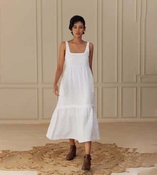 Monsoon white sales linen dress